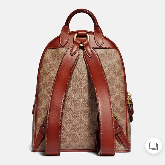 ❇️NWT Coach retail Carrie Backpack 23 In Signature Canvas - Picture 6 of 16